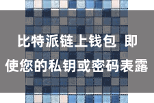 比特派链上钱包  即使您的私钥或密码表露